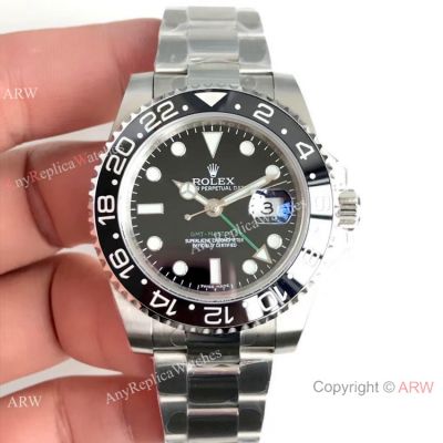  Swiss Copy Rolex GMT Master II 116710LN Watch Stainless Steel Black Ceramic 40mm